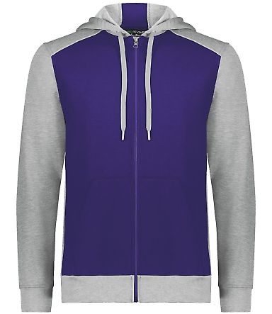 Augusta Sportswear 6899 Eco Revive™ Three-Season in Purple/ grey heather front view