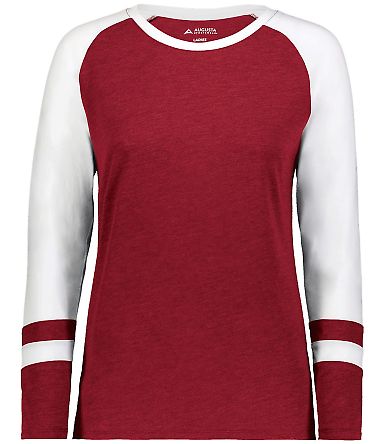 Augusta Sportswear 2917 Women's Triblend Fanatic 2 in Scarlet/ white front view