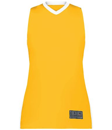 Augusta Sportswear 6888 Women's Match-Up Basketbal in Gold/ white front view