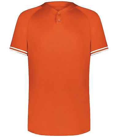 Augusta Sportswear 6906 Youth Cutter Henley Jersey in Orange/ white front view