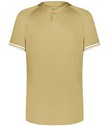 Augusta Sportswear 6906 Youth Cutter Henley Jersey in Vegas gold/ white front view