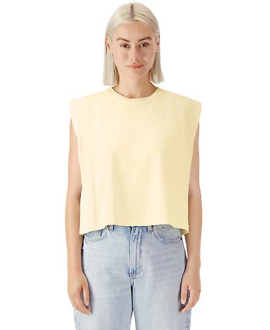 American Apparel 307GD Garment-Dyed Women's Heavyw in Faded cream front view