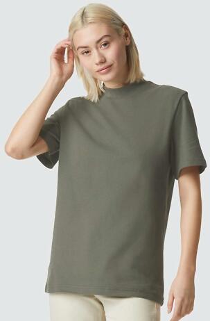 American Apparel 1PQ Pique Mockneck Tee in Lieutenant front view