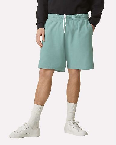 American Apparel 2PQ Pique Unisex Gym Shorts in Arctic front view