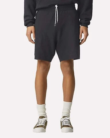 American Apparel 2PQ Pique Unisex Gym Shorts in Black front view