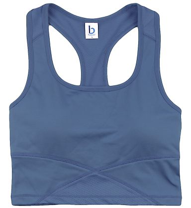 Boxercraft YS83 Youth Cropped Middie Tank in Beach blue front view