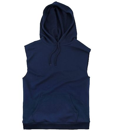 Boxercraft YR51 Youth Stadium Hooded Sleeveless Sw in Navy front view
