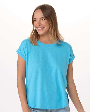 Boxercraft BW2102 Women's Sweet T-Shirt in Pacific blue front view