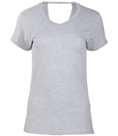 Boxercraft BW2405 Women's Bella Crossback T-Shirt in Oxford heather front view