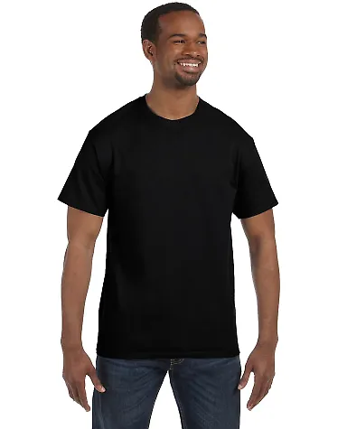 5250 Hanes Authentic T-shirt Black front view