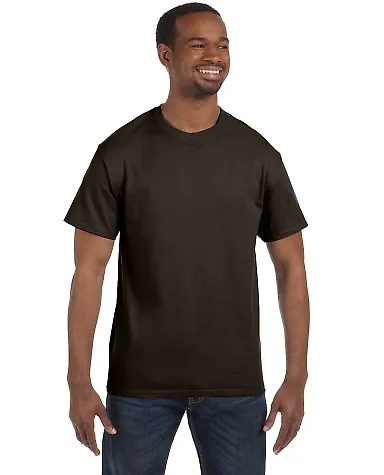 5250 Hanes Authentic T-shirt Dark Chocolate front view