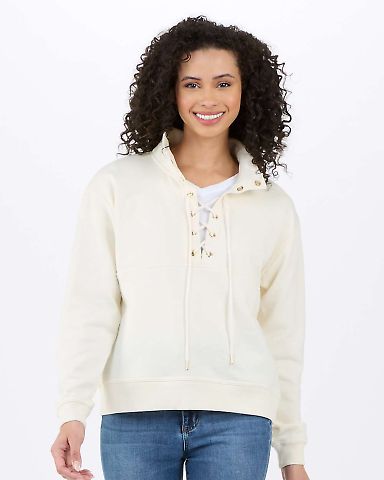 Boxercraft BW5401 Women's Lace Up Pullover in Natural front view
