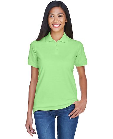 8530 UltraClub® Ladies' Classic Pique Cotton Polo in Apple front view
