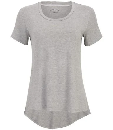 Boxercraft BW2105 Women's Bamboo Scoop Neck T-Shir in Oxford heather front view