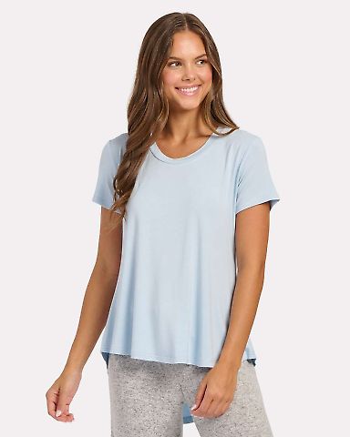 Boxercraft BW2105 Women's Bamboo Scoop Neck T-Shir in Sky blue front view