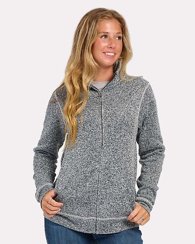 Boxercraft BW5207 Women's Alpine Full-Zip in Black heather front view