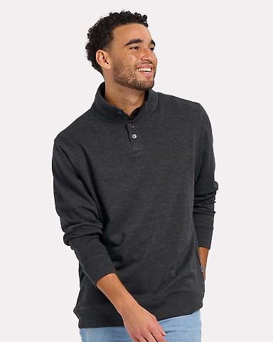 Boxercraft BM5209 French Terry Button Pullover in Charcoal heather front view