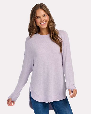 Boxercraft BW1102 Women's Cuddle Oversize Crew Pul in Wisteria heather front view