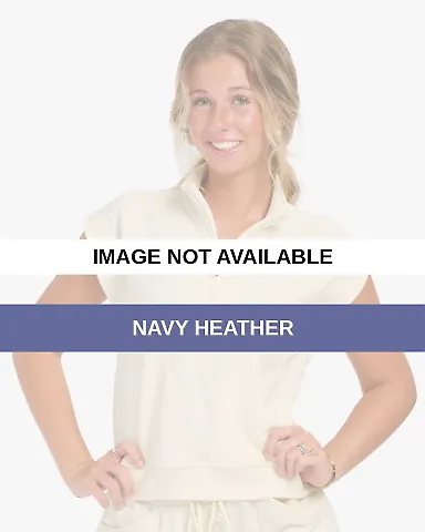 Boxercraft BW2407 Women's French Terry Half Zip Navy Heather front view