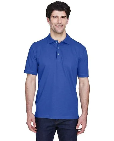 8535 UltraClub® Men's Classic Pique Cotton Polo in Royal front view