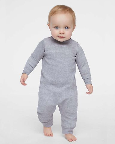 Rabbit Skins 4447 Infant Fleece One-Piece Bodysuit in Heather front view