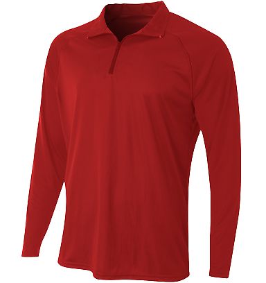 A4 Apparel NB4268 Youth Quarter-Zip in Scarlet front view