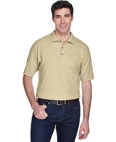 8540 UltraClub® Men's Whisper Pique Blend Polo   in Putty front view
