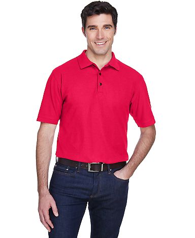 8540 UltraClub® Men's Whisper Pique Blend Polo   in Red front view