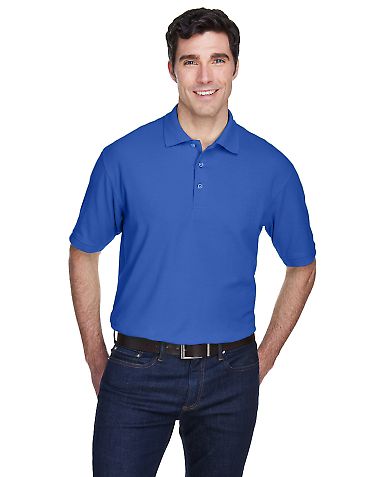 8540 UltraClub® Men's Whisper Pique Blend Polo   in Royal front view