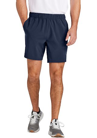 Sport Tek ST485 Sport-Tek<sup></sup> Repeat 7  Sho in Truenavy front view