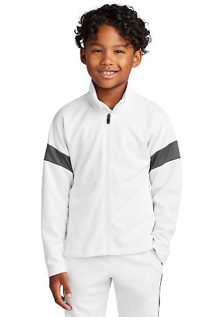 Sport Tek YST800 Sport-Tek<sup></sup> Youth Travel in White/irgy front view