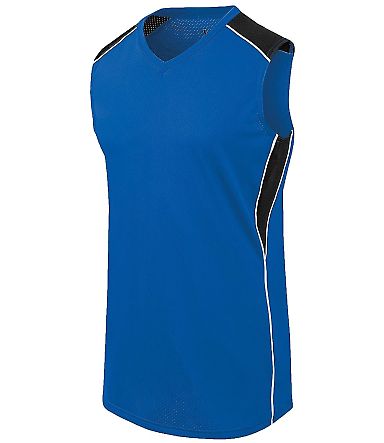 Augusta Sportswear 312162 Women's Dynamite Jersey in Royal/ black/ white front view