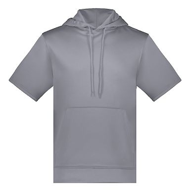 Augusta Sportswear 6871 Fleece Short Sleeve Hooded in Graphite front view