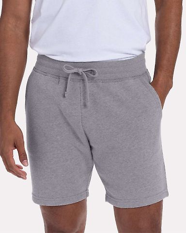 Next Level Apparel 9903 Unisex Fleece Sweatshort in Heather gray front view