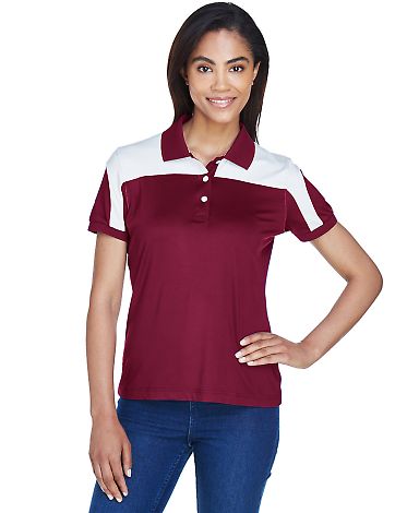 Team 365 TT22W Ladies' Victor Performance Polo in Sport maroon front view