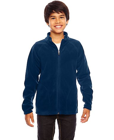 Team 365 TT90Y Youth Campus Microfleece Jacket in Sport dark navy front view