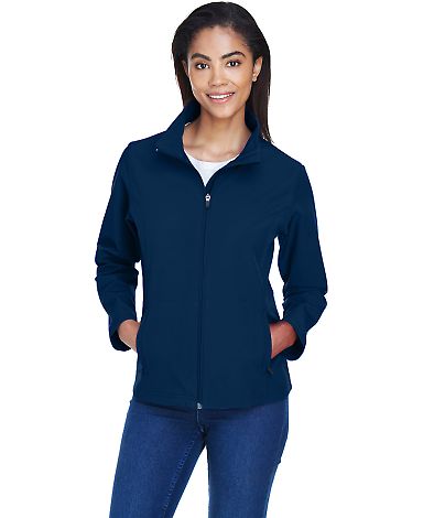 Team 365 TT80W Ladies' Leader Soft Shell Jacket in Sport dark navy front view