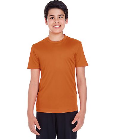 Team 365 TT11Y Youth Zone Performance T-Shirt in Sprt brnt orange front view