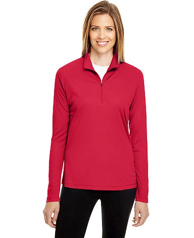 Team 365 TT31W Ladies' Zone Performance Quarter-Zi in Sport red front view