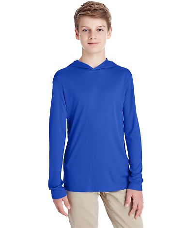 Team 365 TT41Y Youth Zone Performance Hooded T-Shi in Sport royal front view