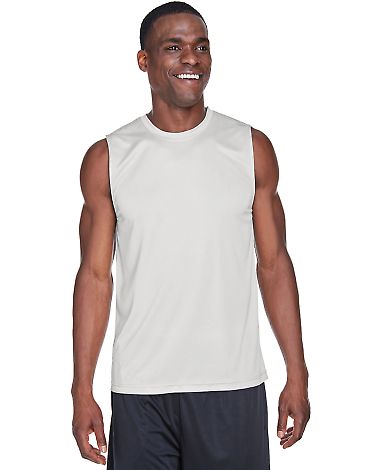 Team 365 TT11M Men's Zone Performance Muscle T-Shi in Sport silver front view
