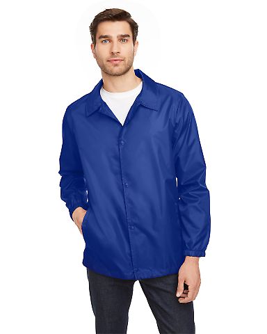 Team 365 TT75 Adult Zone Protect Coaches Jacket in Sport royal front view