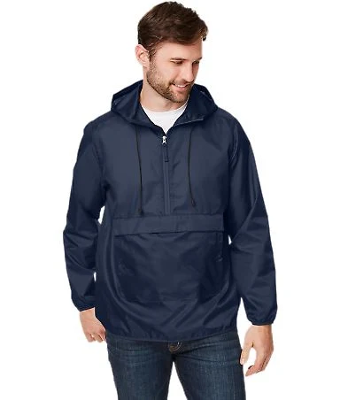 Team 365 TT77 Adult Zone Protect Packable Anorak J in Sport dark navy front view