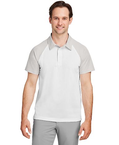 Team 365 TT21C Men's Command Snag-Protection Color in White/ sp silver front view