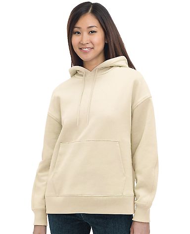 Bayside Apparel 7760 Women's USA-Made Hooded Sweat in Cream front view