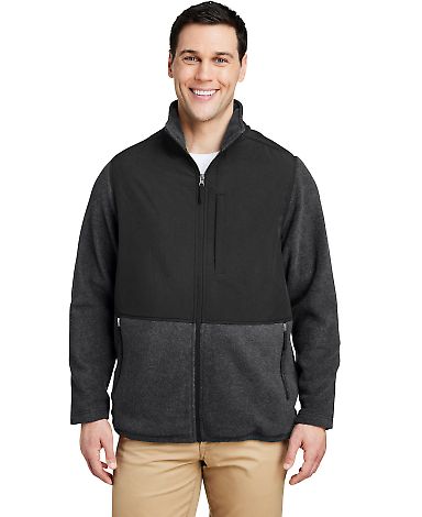 Core 365 CE890 Men's Journey Summit Hybrid Full-Zi in Hth chrcoal/ blk front view