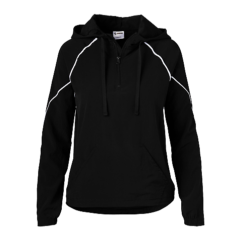 Soffe 1027V JRS LIGHTWEIGHT PULLOVER HOOD in Black j61 front view