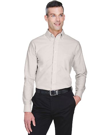 8970 UltraClub® Men's Classic Wrinkle-Free Blend  in Tan front view