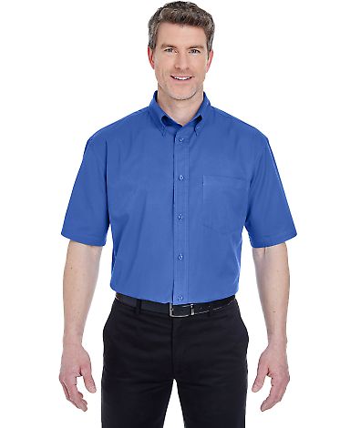 8977 UltraClub® Adult Whisper Twill Blend Short-S in Royal front view