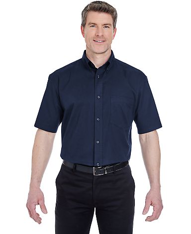 8977 UltraClub® Adult Whisper Twill Blend Short-S in Navy front view